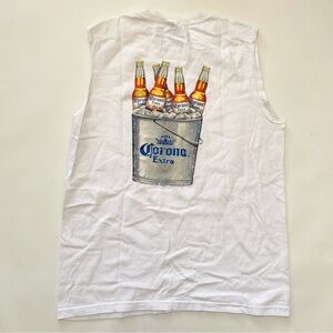 Corona Extra Cancun beer bucket white tank top, men’s medium